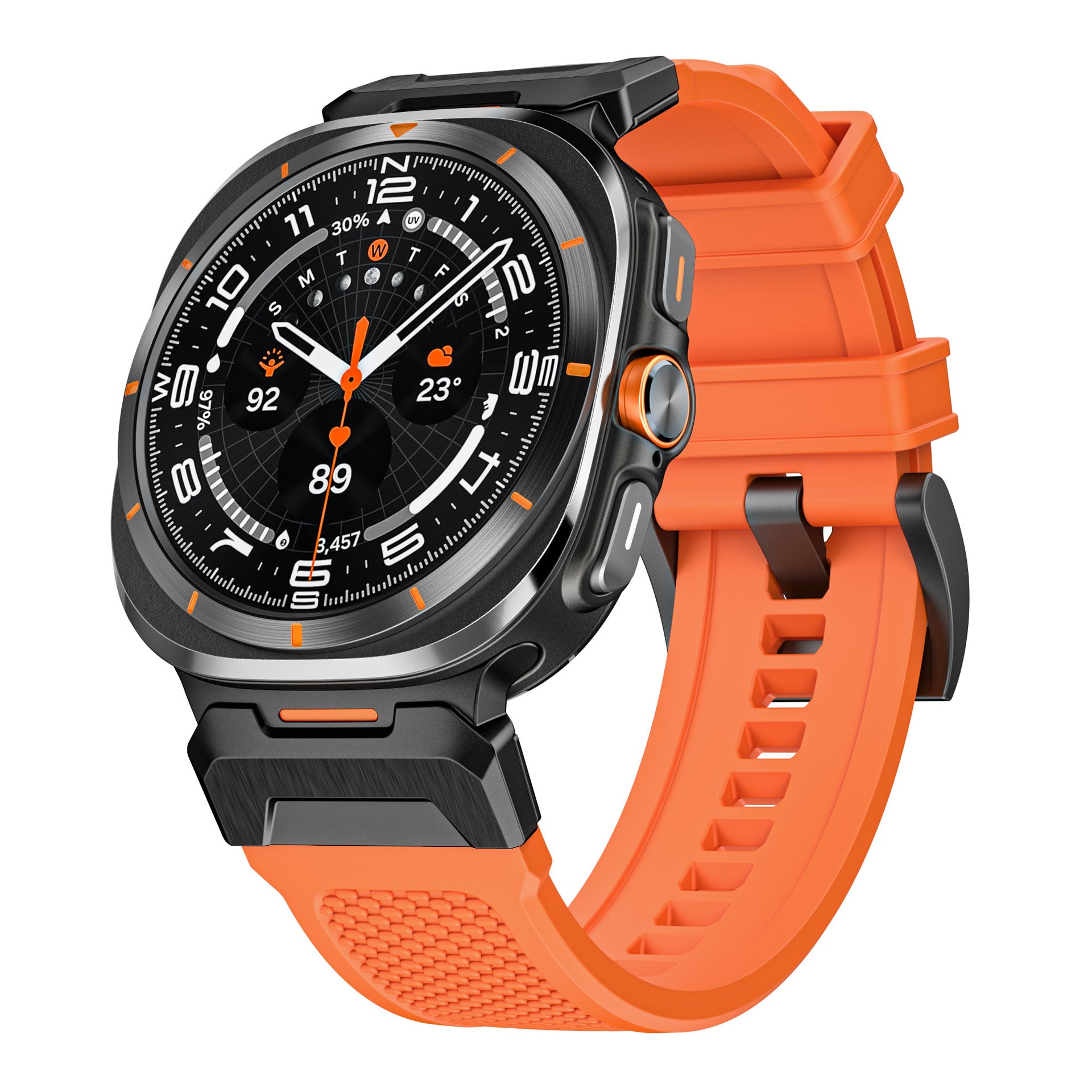 Functional Special Forces Strap Stainless Steel Rubber Watch Strap