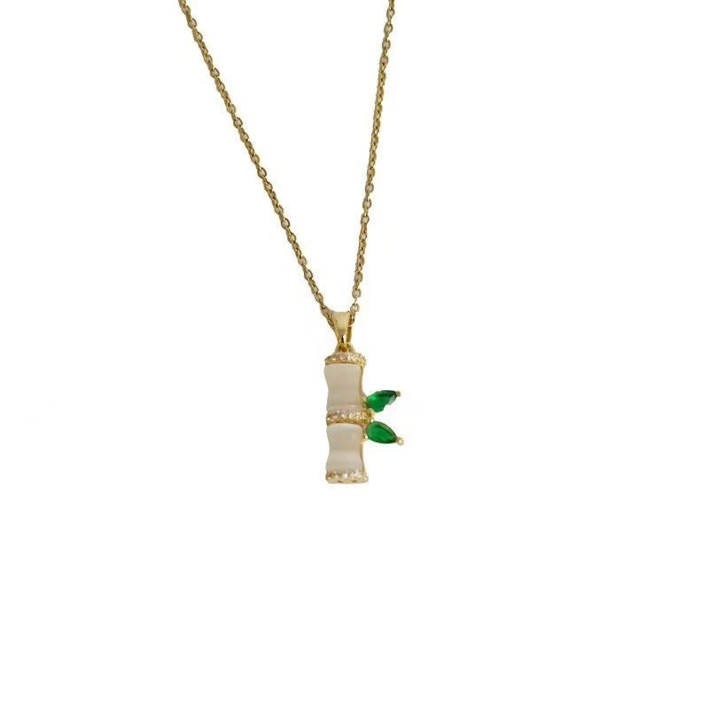 Bamboo Necklace Ladies Titanium Steel Light Luxury Minority Style High-grade