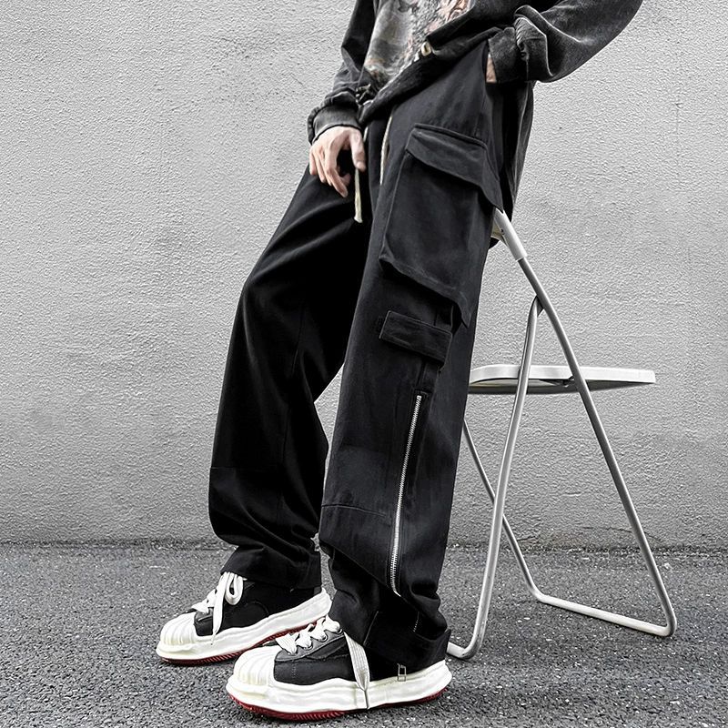 American Straight Cargo Pants Men's Loose Plus Size Casual