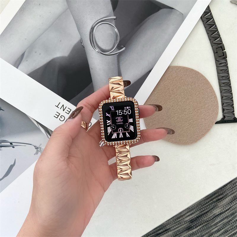 Geometric Pattern Metal Fashion Smart Watch Strap
