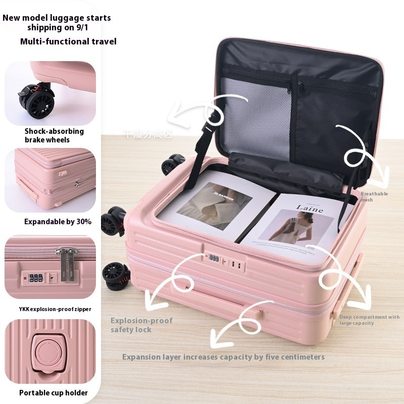 Three-piece Side Opening Expandable Large Capacity Suitcase