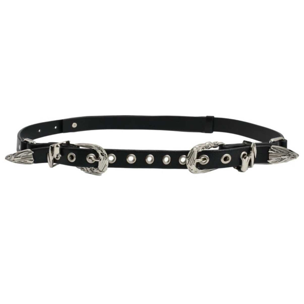 Double-headed Western Lily Retro Commuter Cowhide Belt