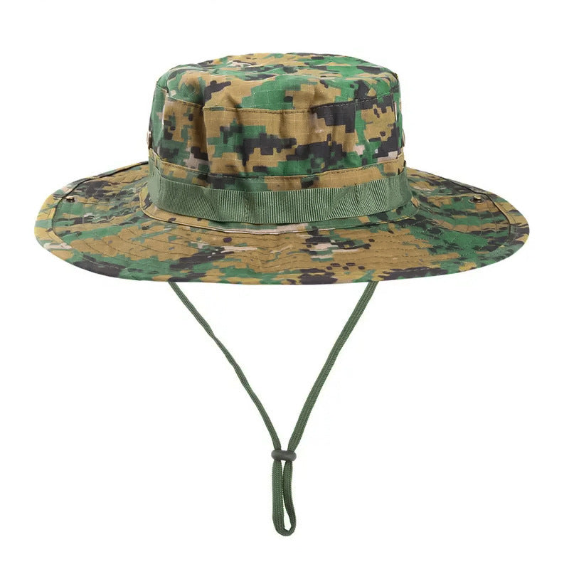 Camouflage Boonie Hat Round Edge Sun-proof Bucket Hat