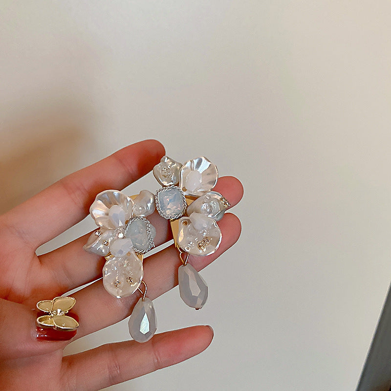 Retro Diamonds Crystal Flower Earrings