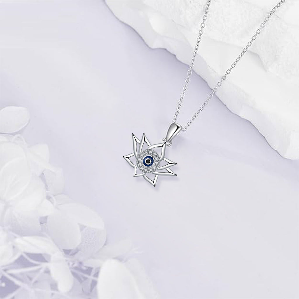 Vintage Lotus Bottom Devil's Eye Necklace