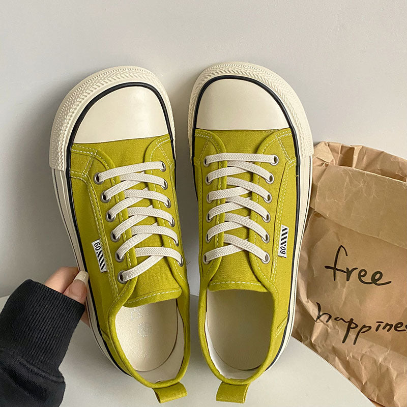 Women's Mango Canvas Shoes Lace-up Platform Flat Heel