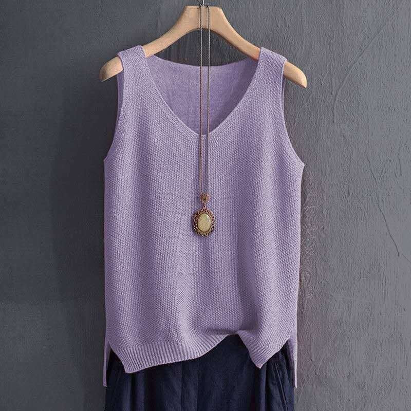 Loose Vest Women's Summer Knitted Bottoming Shirt T-shirt Inner Wear Blouse