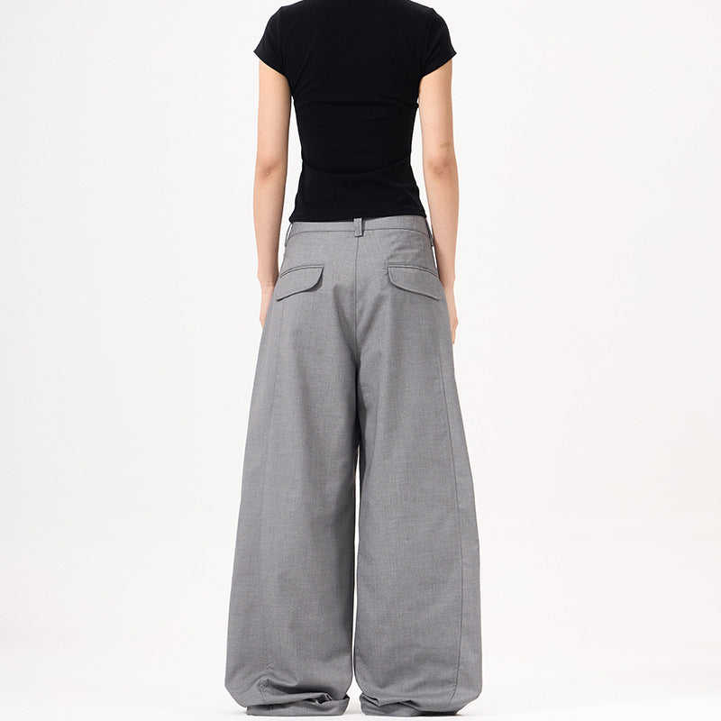 Retro High Grade Pleated Women's Wide-leg Pants