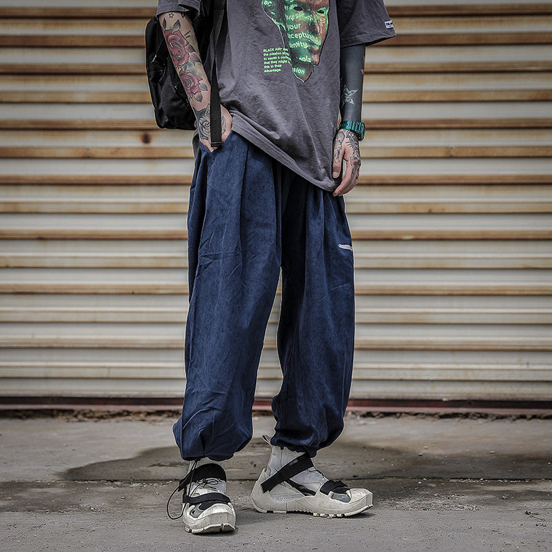 Drawstring trendy male Korean hip-hop Harlan pants