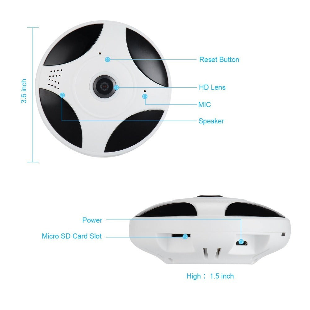 360 Panoramic Camera Full View Audio WIFI IR 1.3MP 2MP 3MP Fisheye Wireless Smart 1080P HD Night