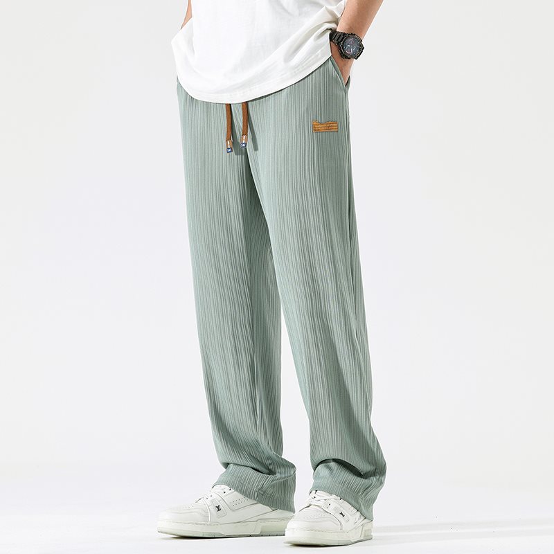Summer Ice Silk Thin Loose Straight Casual Pants