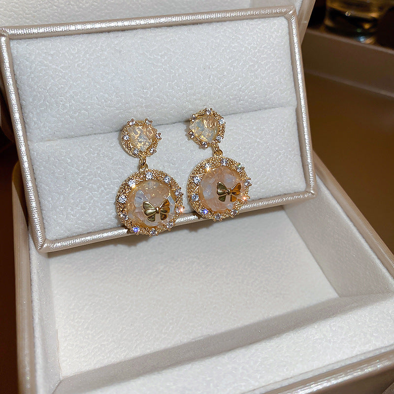 Retro Diamonds Crystal Flower Earrings