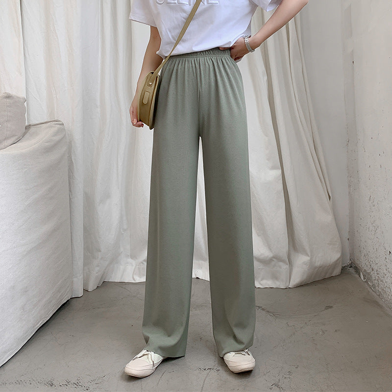 Women's wide leg pants drape loose and thin straight-leg pants