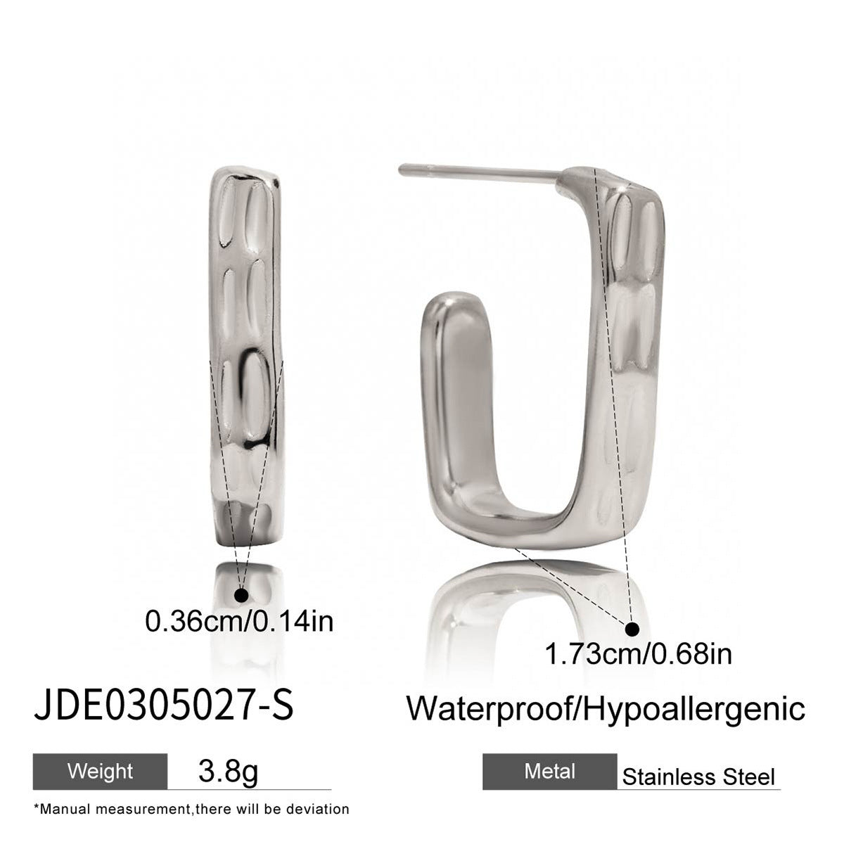 Jieding European And American Stainless Steel C-shaped Ear Studs Light Luxury High Sense