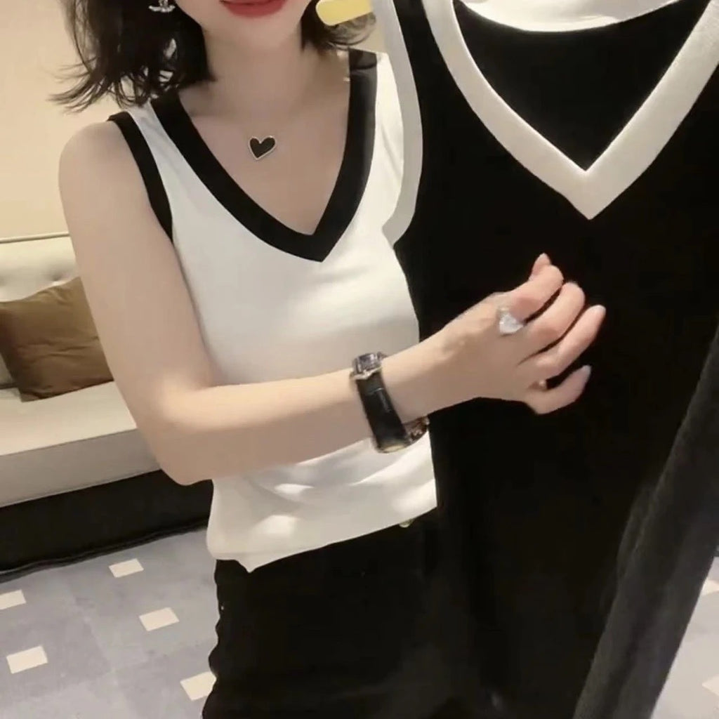 Fashionable Simple Versatile Figure-flattering Tank Top For Layering