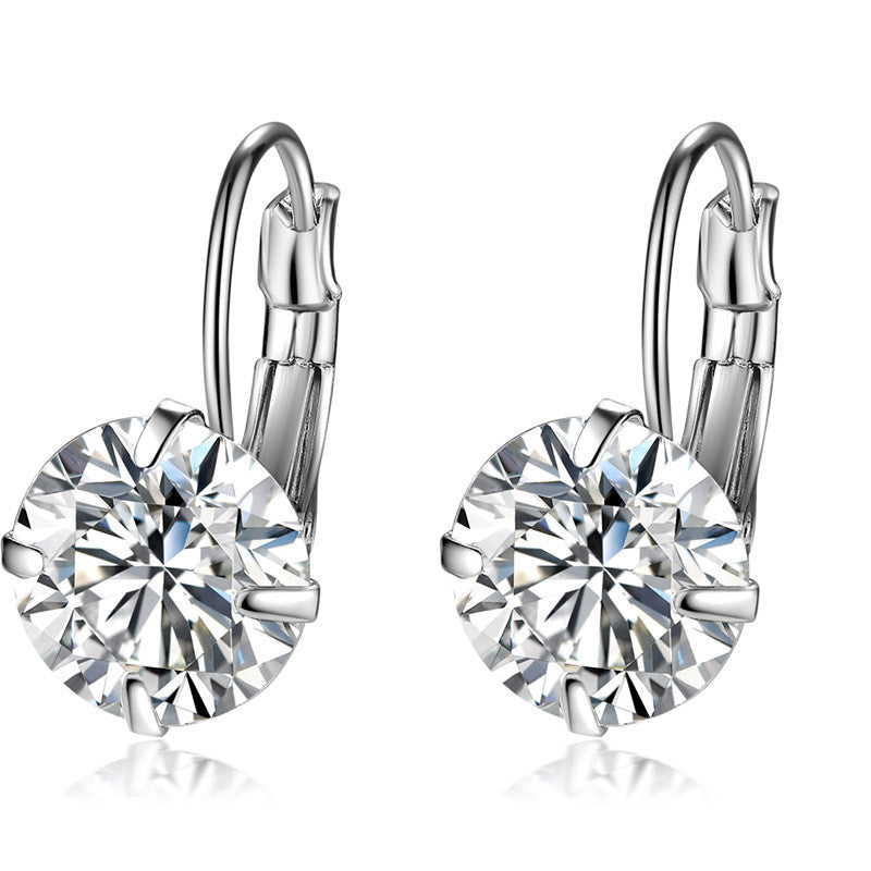 Single Zircon Colorful Ear Clip Simple Fashion Elegant European And American