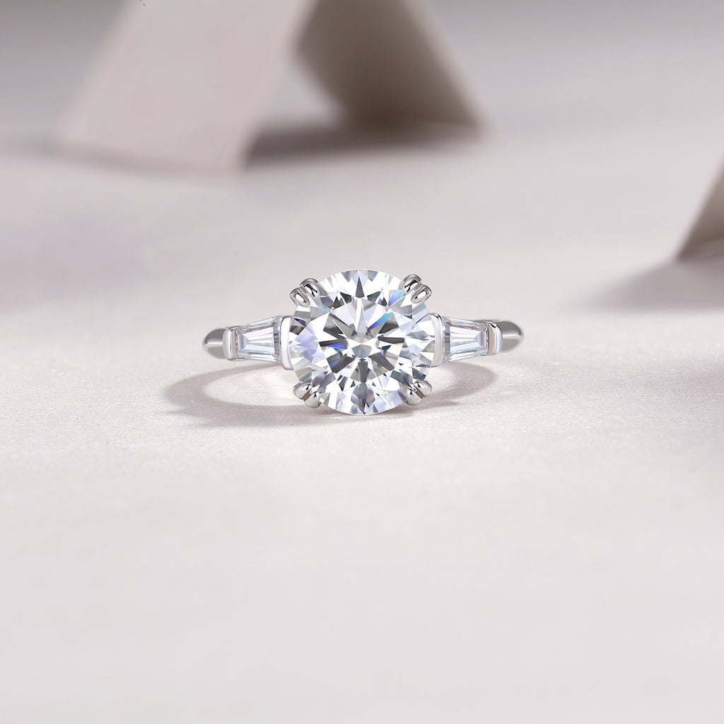 1Shining Step By Step - A Fashionable Diamond Jewelry Piece Set With 3-carat Moissanite S925 Sterling Silver And Platinum Diamond Ring. Prohibit TikTok sales