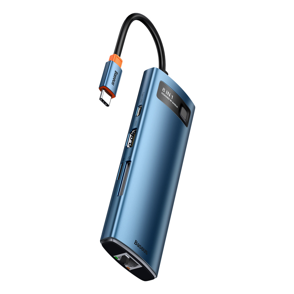 Gleam Series 8 In 1 Multifunctional Type C HUB Docking Station Blue