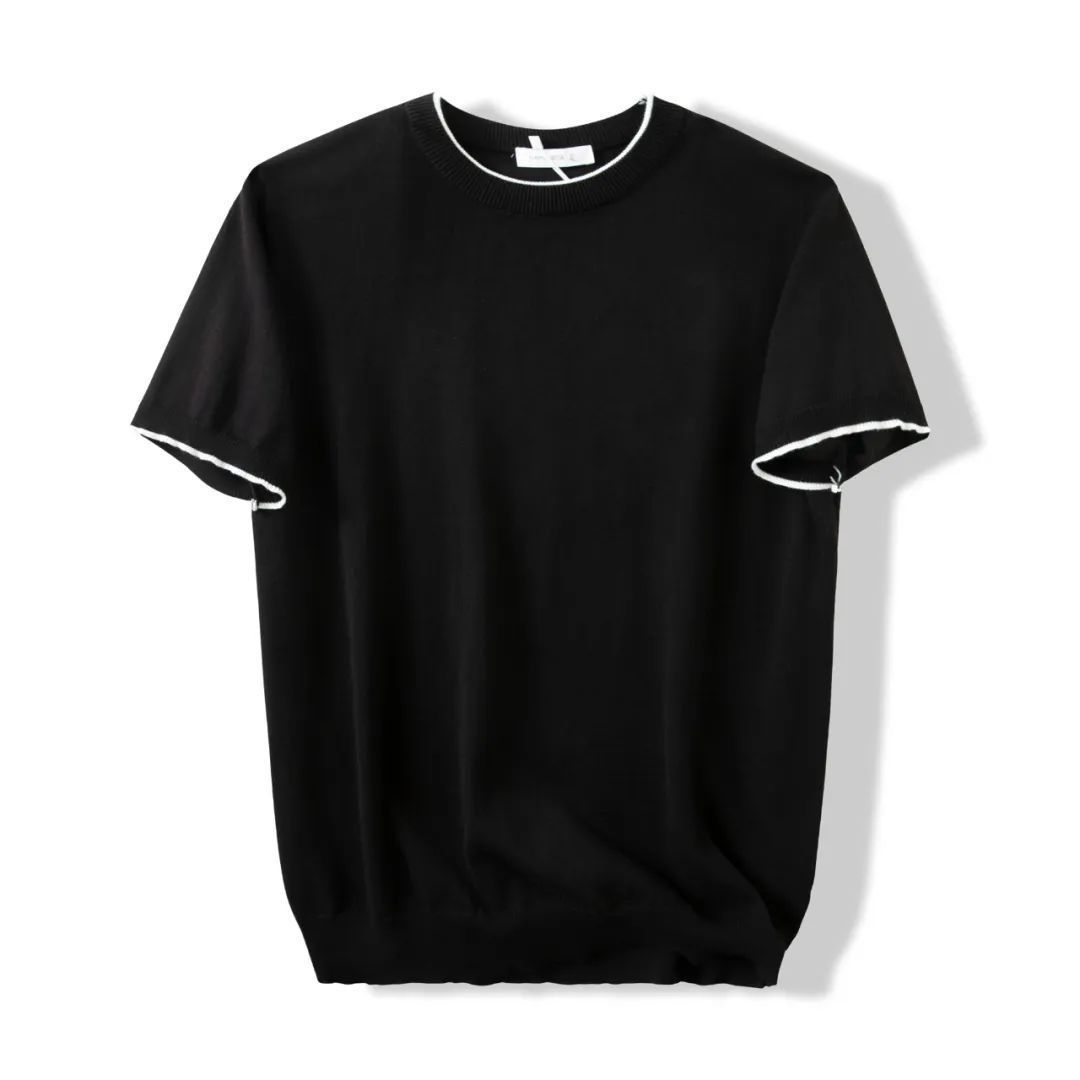 Lazy And Versatile Knitted Round Neck T-shirt For Men