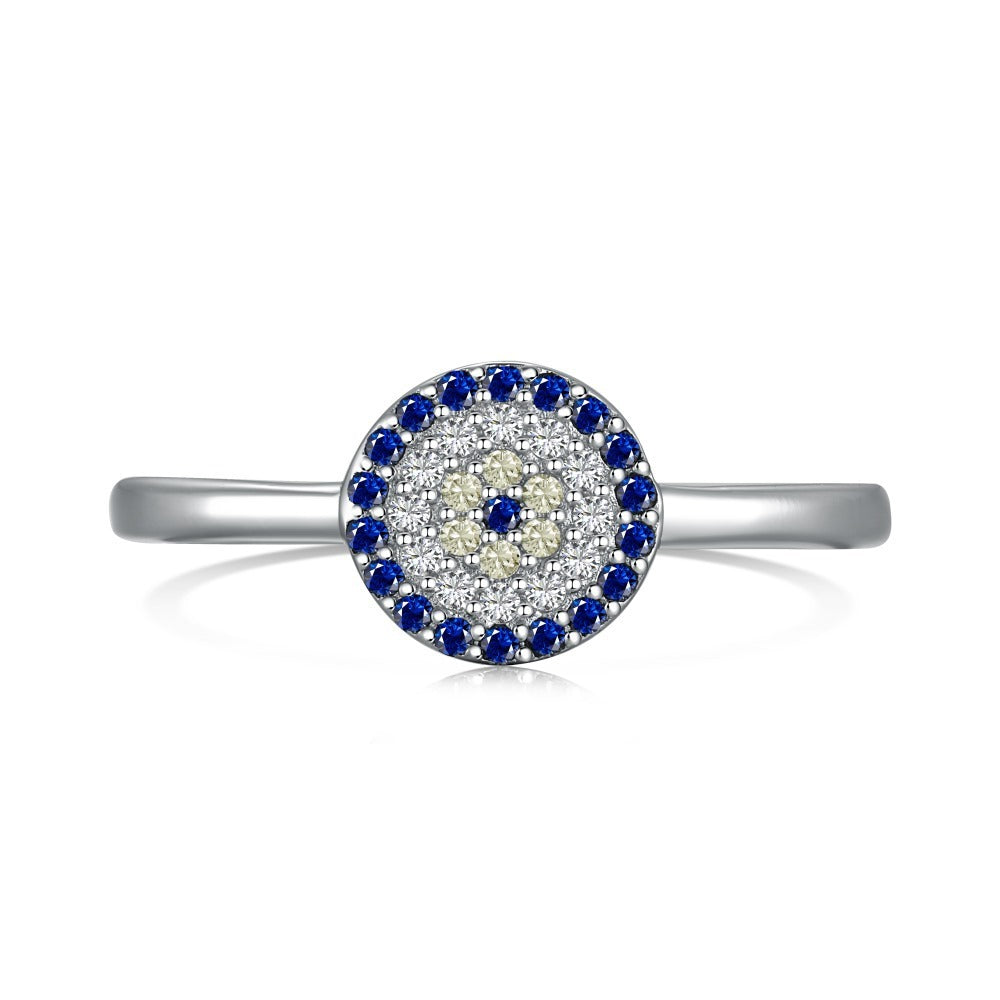 Women's Fashion S925 Sterling Silver Blue Eye Ring