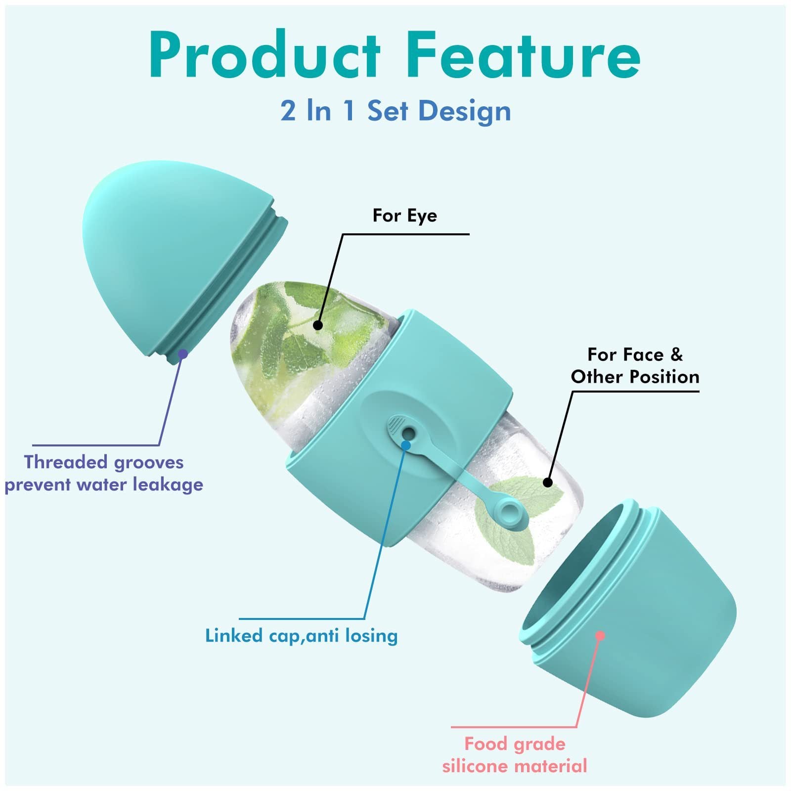 Silicone Ice Face Roller Contour Shrink Pores Remove Dark Circles Massage Skin Beauty Facial Roller For Eyes Neck Skin Care Tool