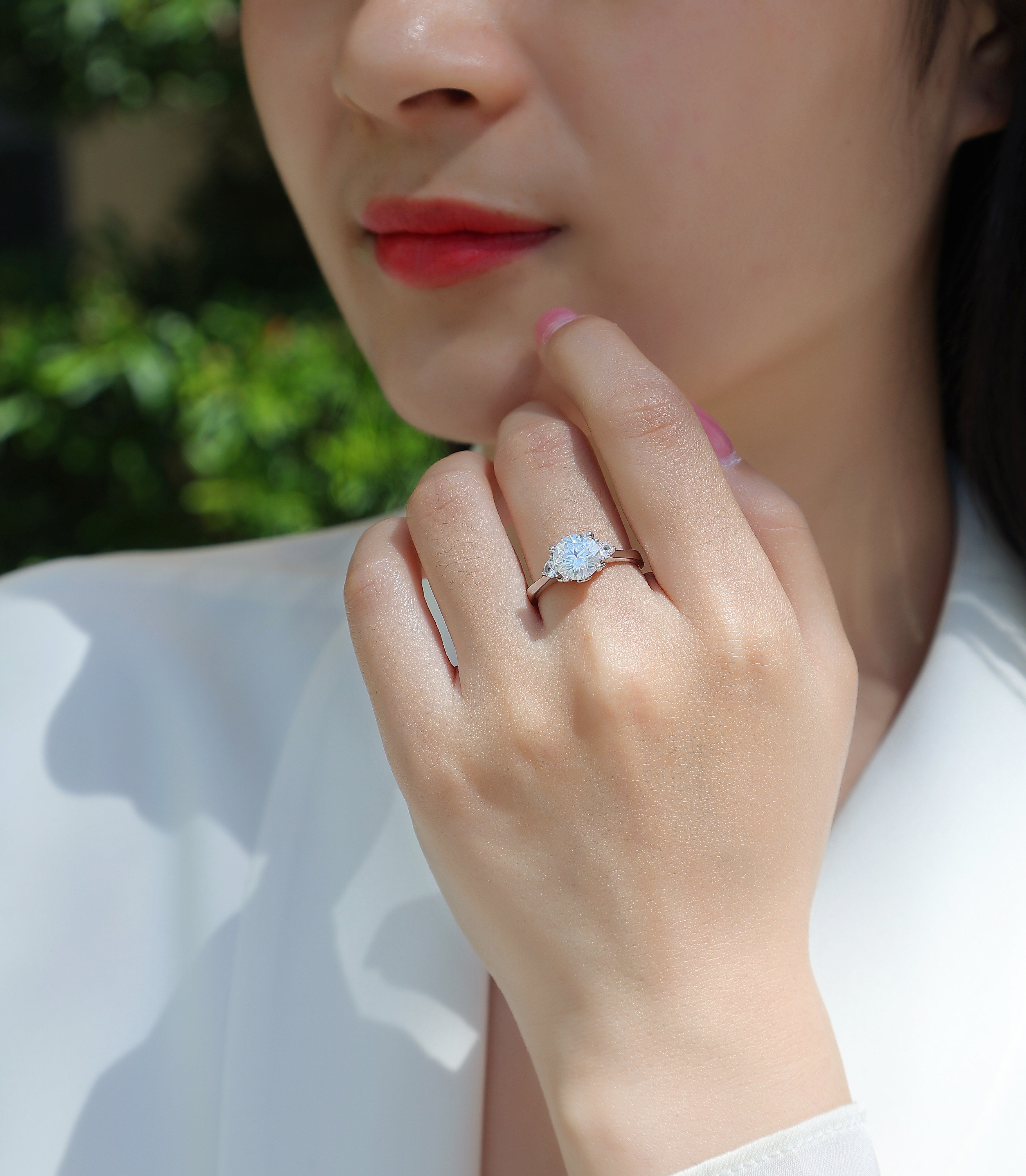 1Starry Night Brilliance - A Fashionable And Luxurious Jewelry Piece Set With 2-carat Moissan Diamond S925 Sterling Silver And Platinum-plated Diamond Prohibit TikTok sales