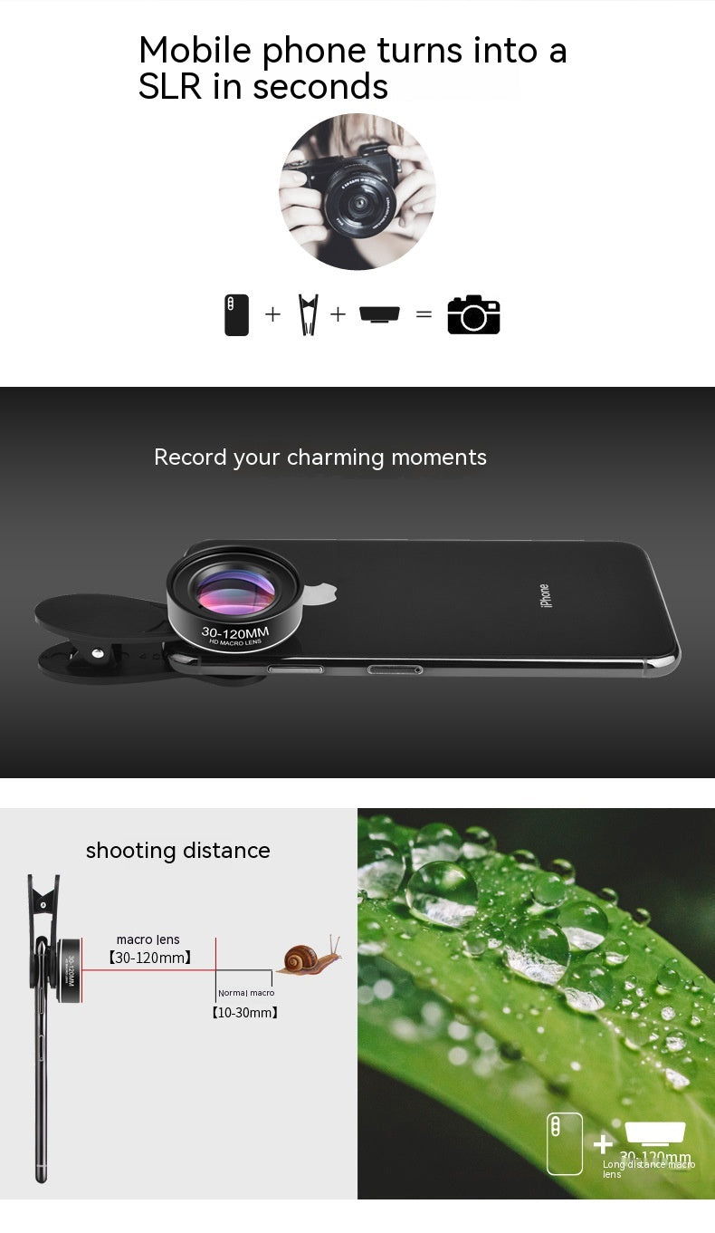 30-120mm Long-distance Mobile Phone Rear Macro Lens