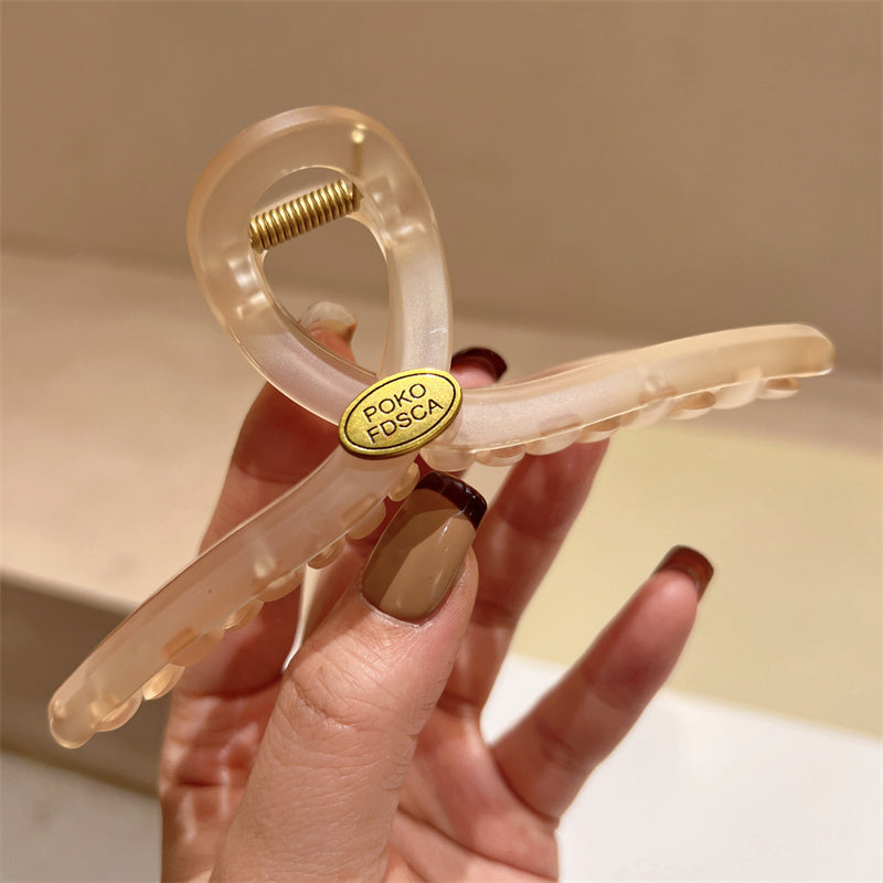 Distressed Ancient Gold Oval Autumn Tea Brown Big Hair Claws