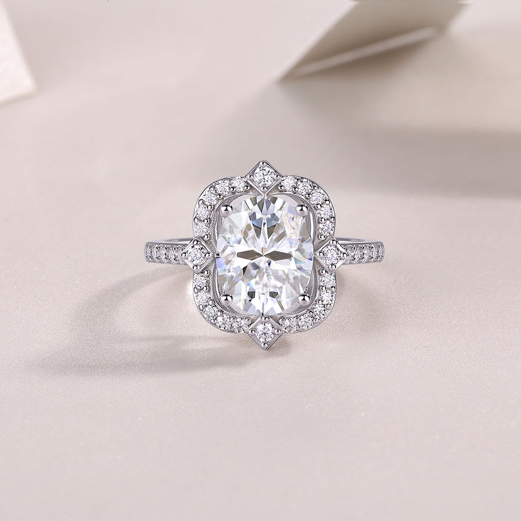 1Camellia - A Fashionable Jewelry Ring Set With Moissanite S925 Sterling Silver And Gold-plated Diamond Prohibit TikTok sales