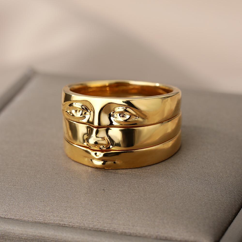 Eye Rings For Women Gold Plated Vintage Fac