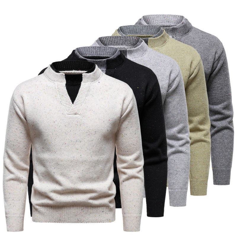 American Retro Fake Two-piece V-neck Dotted Sweater