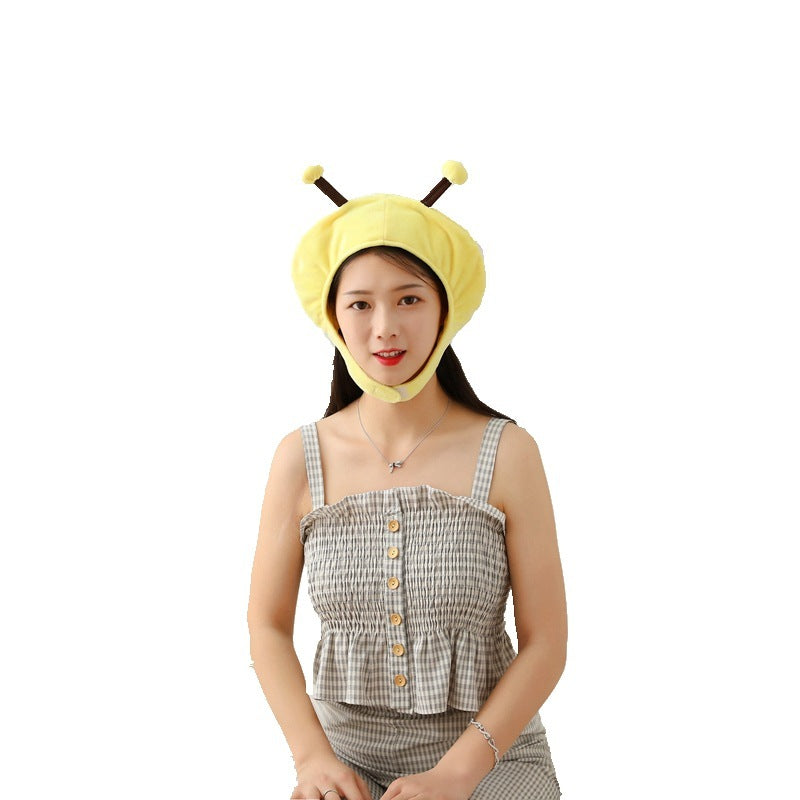 Short Bee Plush Photo Props Cartoon Headwear Hat