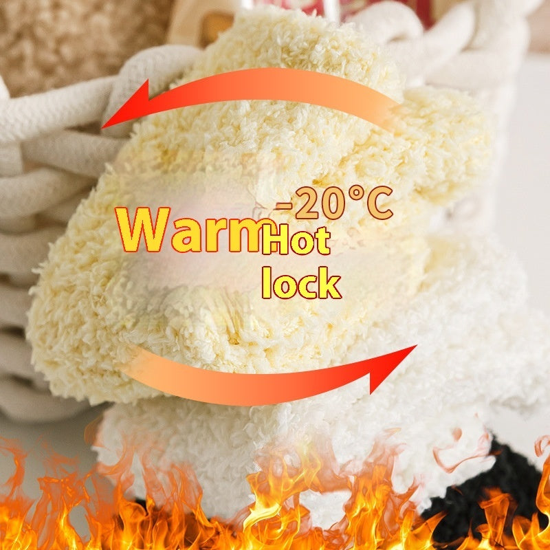 Warm Breathable Coral Fleece Children's Socks Candy Color Home Boy Girls Mid-calf Length Room Socks