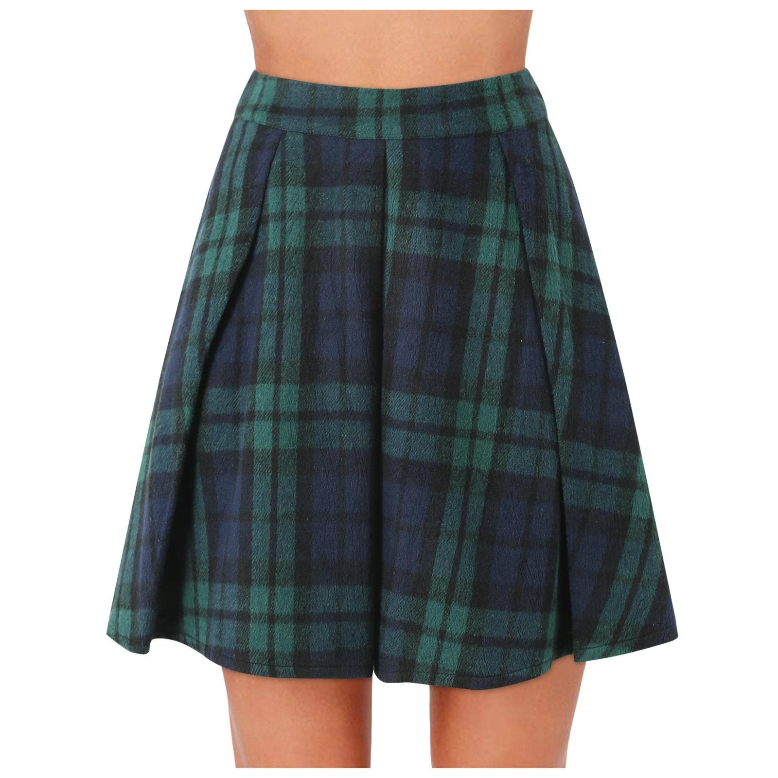 Plaid Bag Hip Vintage Skirt Women
