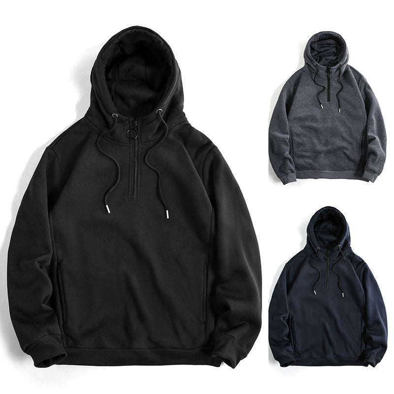 Men's Loose Casual Solid Color Hoodie