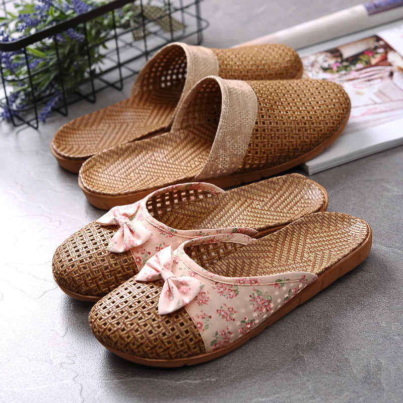 Indoor Non-slip Thick-soled Floor Linen Slippers