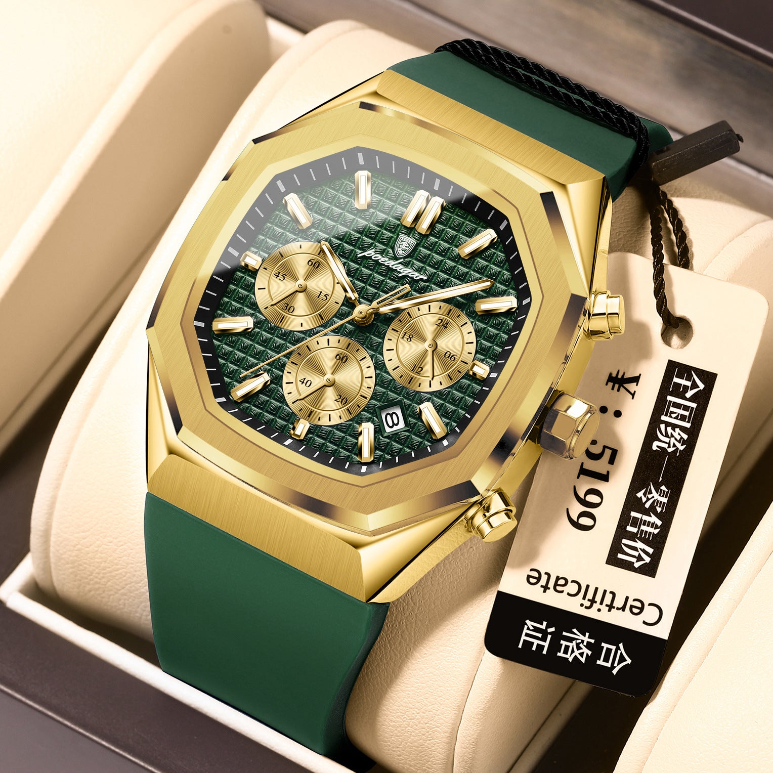 Multifunctional Six-pin Calendar Men's Watch Large Dial