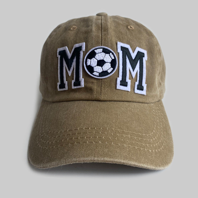 Retro Simple Football Mom Letter Embroidered Baseball Cap