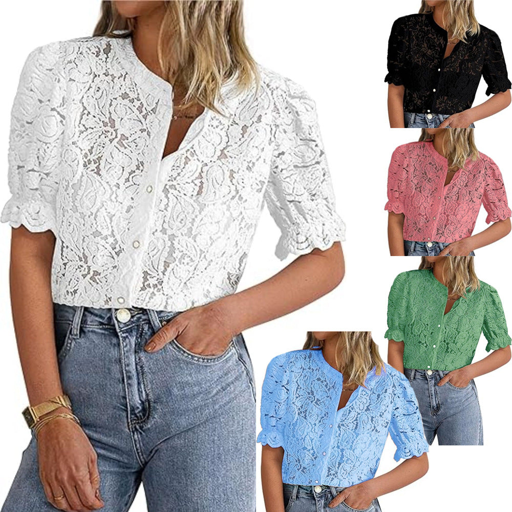 Fashionable Elegant Lace Shirt For Women