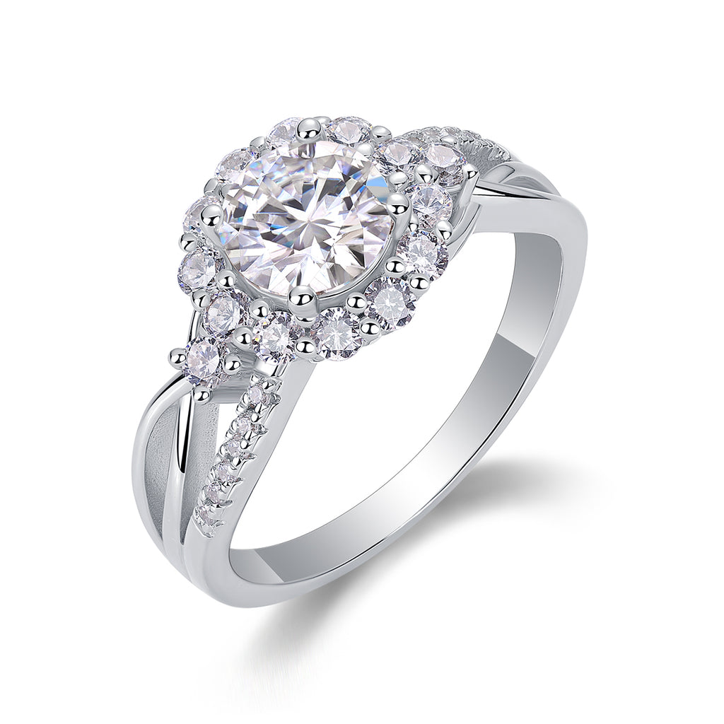 1Snow Lotus - A Fashionable And Luxurious Jewelry Piece Set With 2-carat Moissanite S925 Sterling Silver And Platinum-plated Diamond Prohibit TikTok sales