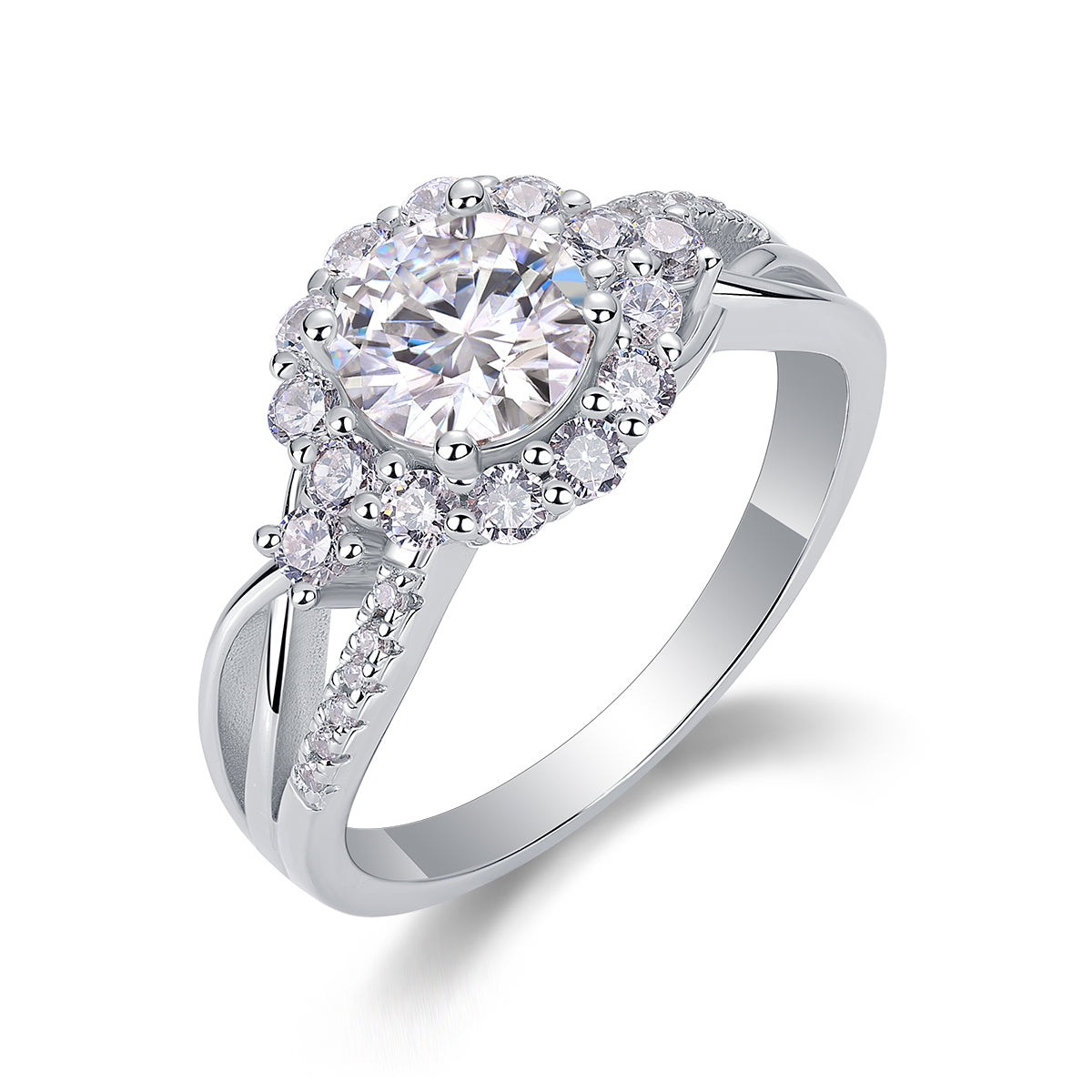 1Snow Lotus - A Fashionable And Luxurious Jewelry Piece Set With 2-carat Moissanite S925 Sterling Silver And Platinum-plated Diamond Prohibit TikTok sales