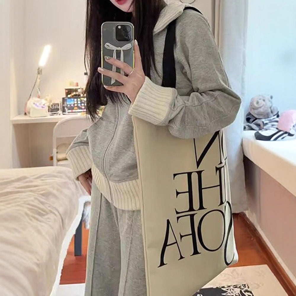 Version Of Chanel's Style Casual Multicolor Coat Wide Leg Trousers Two-piece Set