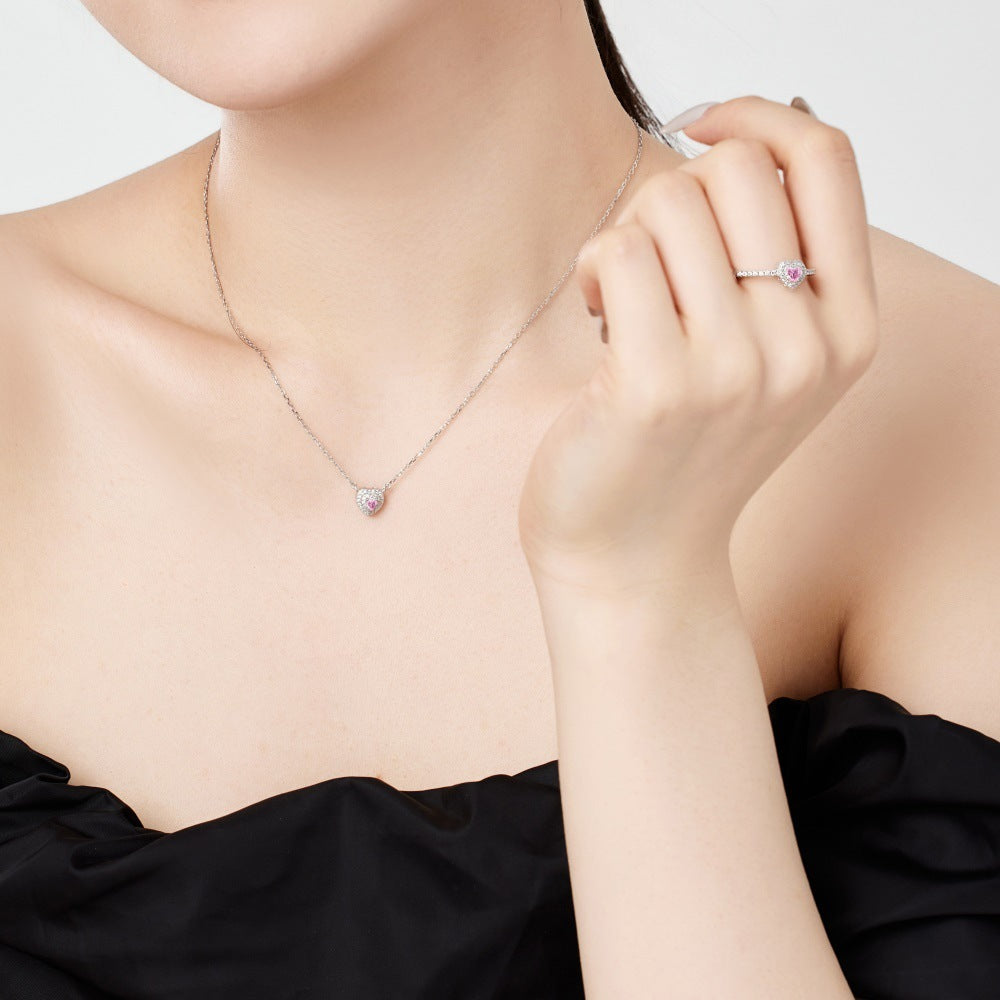 S925 Sterling Silver Colorful Love Set Ear Studs