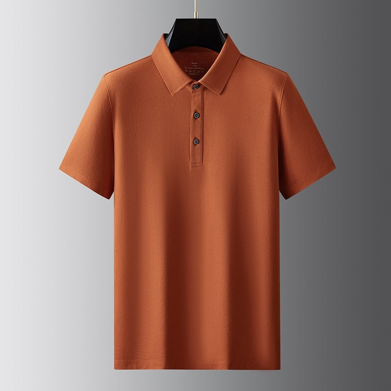 Cool Polo Shirt Men's Solid Color Polo Collar Business Casual Short-sleeved T-shirt