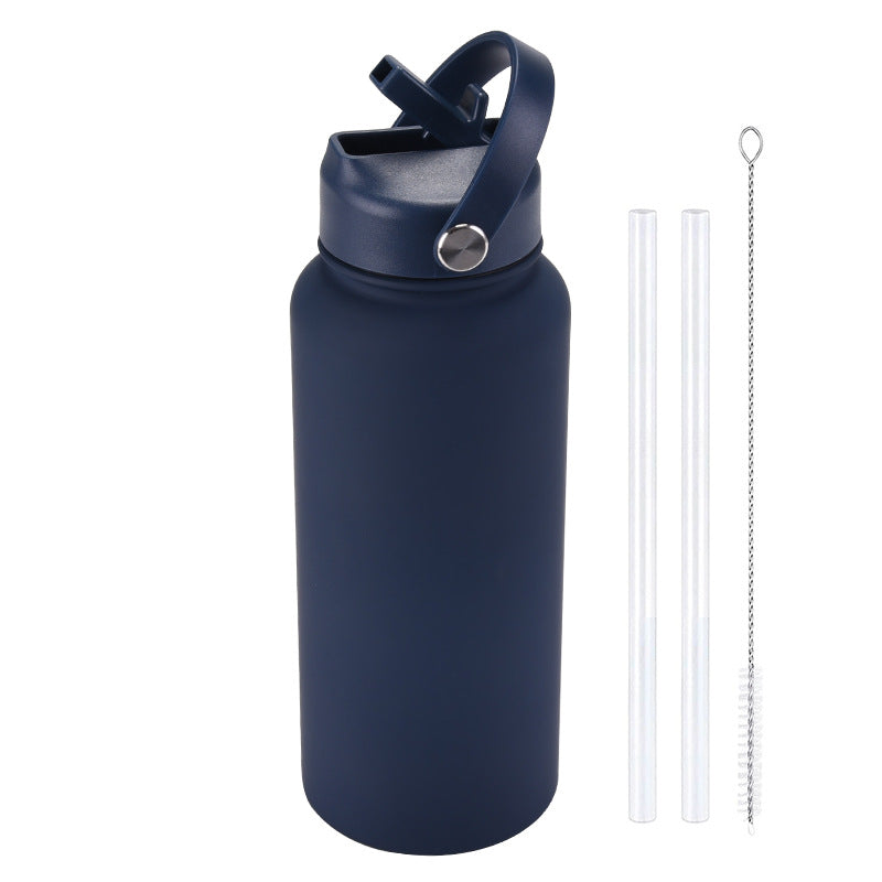 Sports Stainless Steel Large Capacity Straw Warm-keeping Water Cup