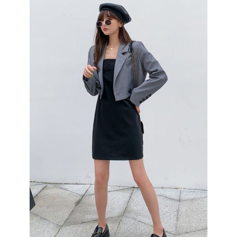 Women's Spring Autumn Summer Slim Fit Super Short Blazer