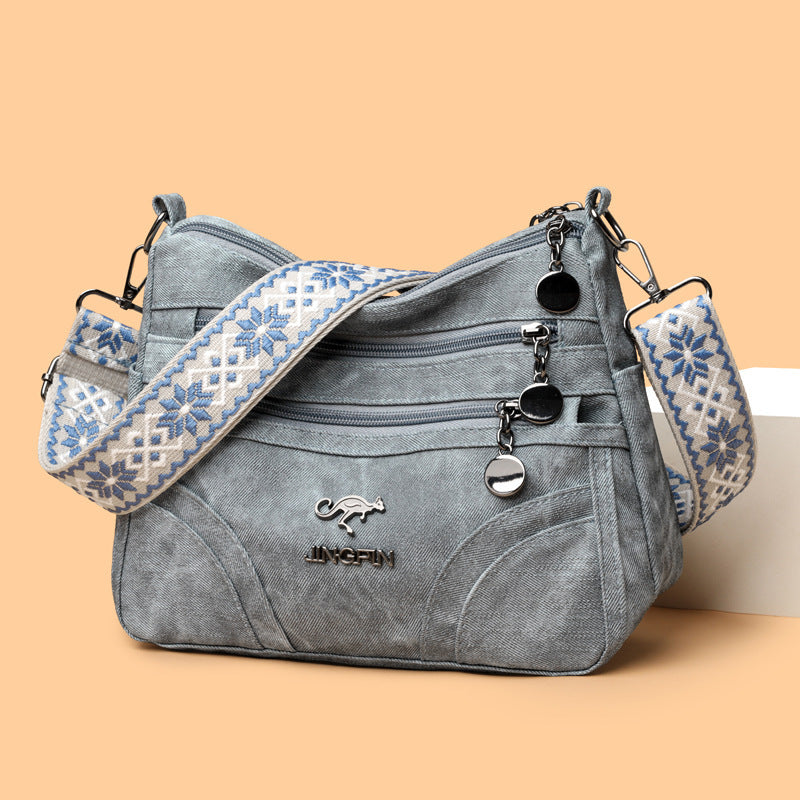 Fashion Women Shoulder Bag Large Capacity Soft Leather Textured Tote