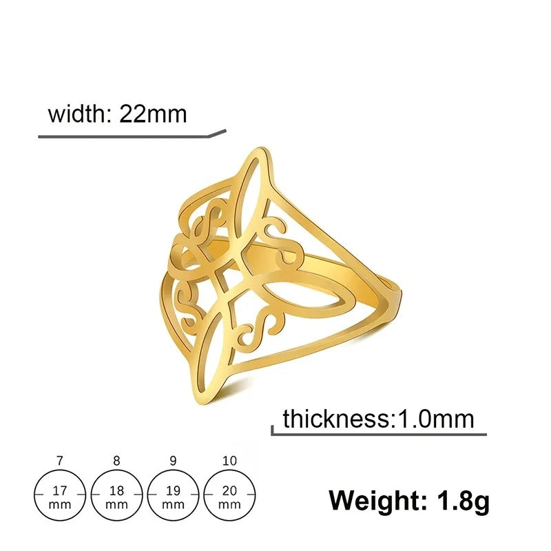 Twisted Infinity Celtic Knot Ring Irish Witch Knot Stainless Steel Rings For Women Men Witchcraft Jewelry