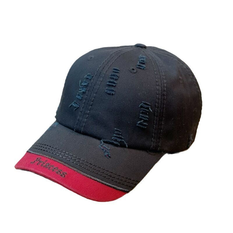 Double-stitching Shabby Embroidered Letter Baseball Cap