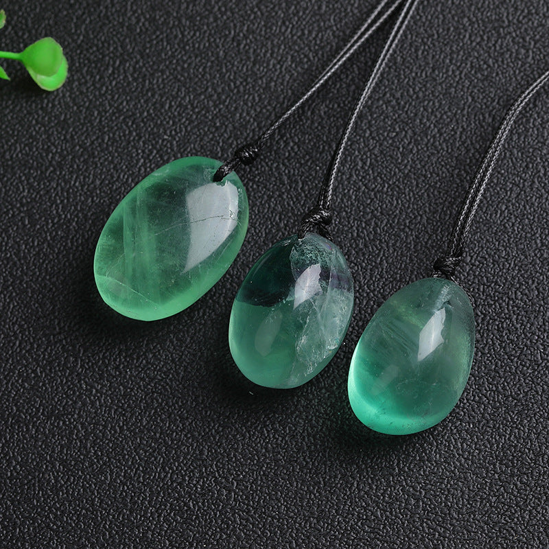 Natural Crystal Stone Green Fluorite Necklace